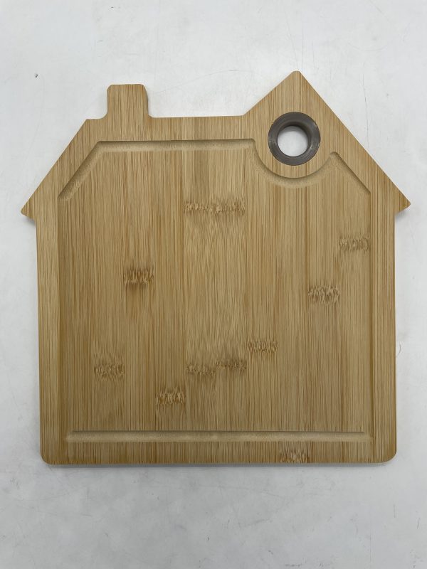 Bamboo Cutting Board House Shape with Silicon Ring